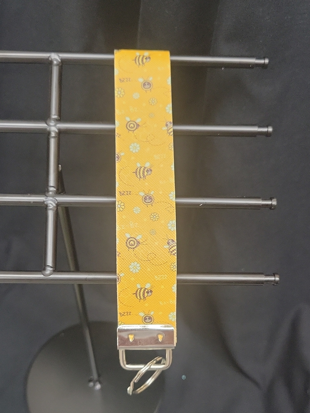 Yellow Bee Print  Key Fob Wristlet
